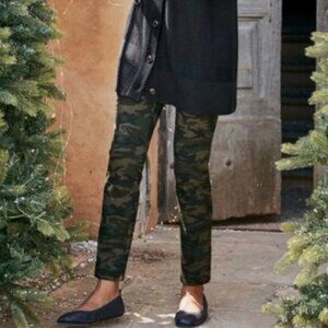 SOFT SURROUNDINGS "Willow" Camouflage Camo Stretch Knit Pants Pointe Moto sz12P